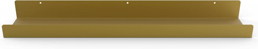 DIY CARTEL Made in USA Floating Metal Wall Shelf Picture Ledge - USA Manufactured Steel - Industrial Heavy Duty Modern Farmhouse Rustic Designed Shelf (24in Gold)