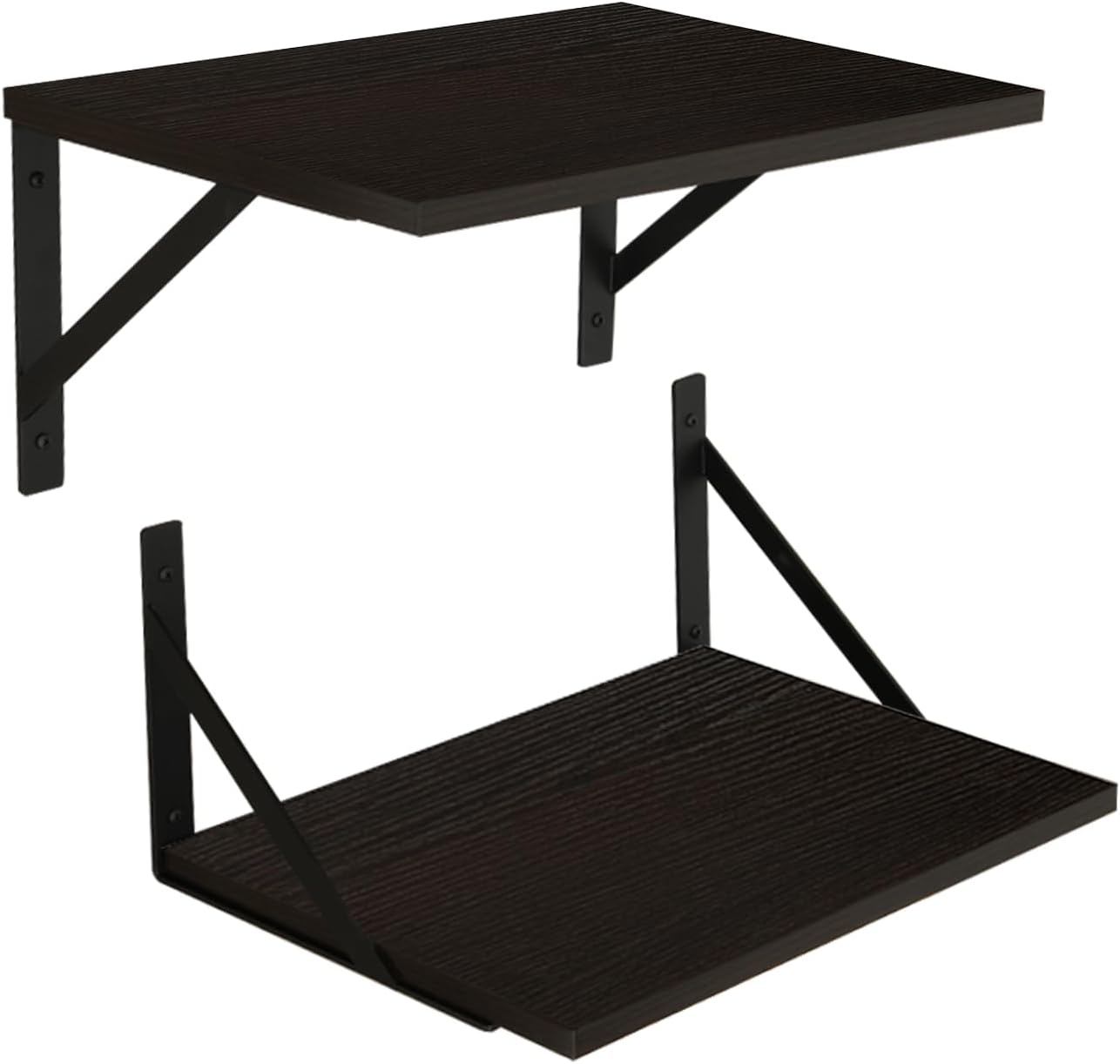 DINZI LVJ Long Wall Shelves, Set of 4, 39.4Inch Wall Mounted Shelves, Floating Shelves for Wall Storage with Metal Brackets, for Living Room, Bathroom, Bedroom, Kitchen, White and Gold