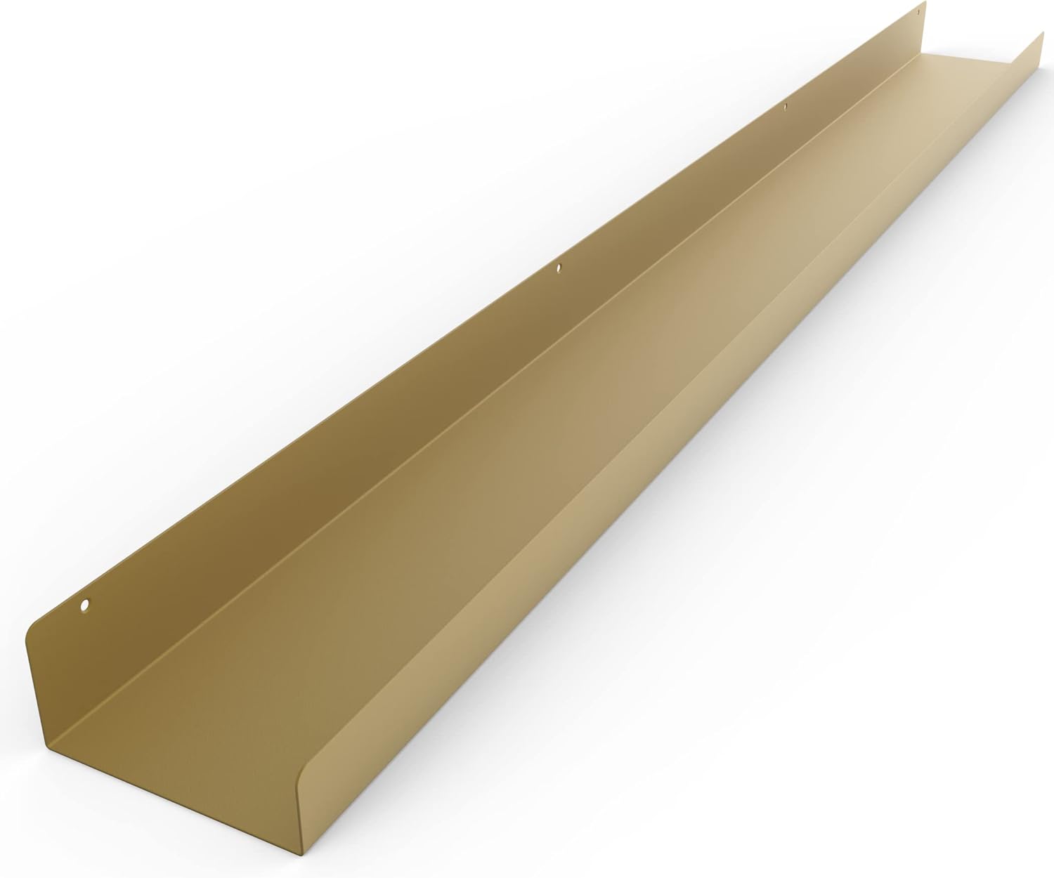 DIY CARTEL Made in USA Floating Metal Wall Shelf Picture Ledge - USA Manufactured Steel - Industrial Heavy Duty Modern Farmhouse Rustic Designed Shelf (24in Gold)