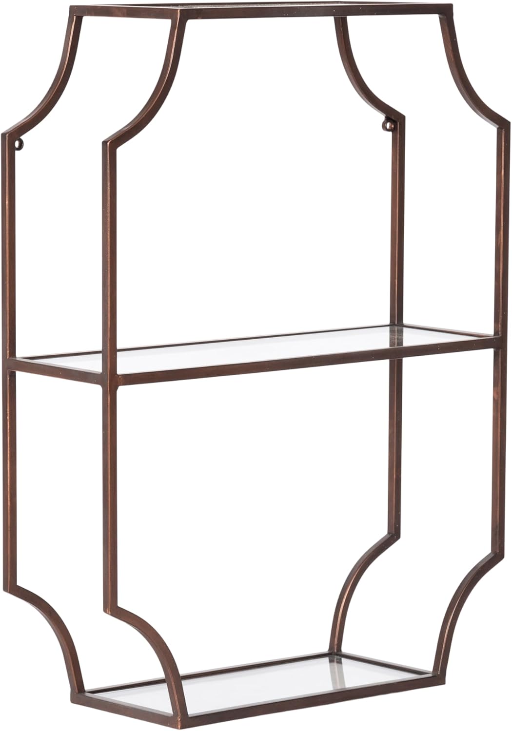 Kate and Laurel Ciel Glam Geometric Wall Shelf, 18 x 24, Gold, Decorative Shelves for Storage and Display