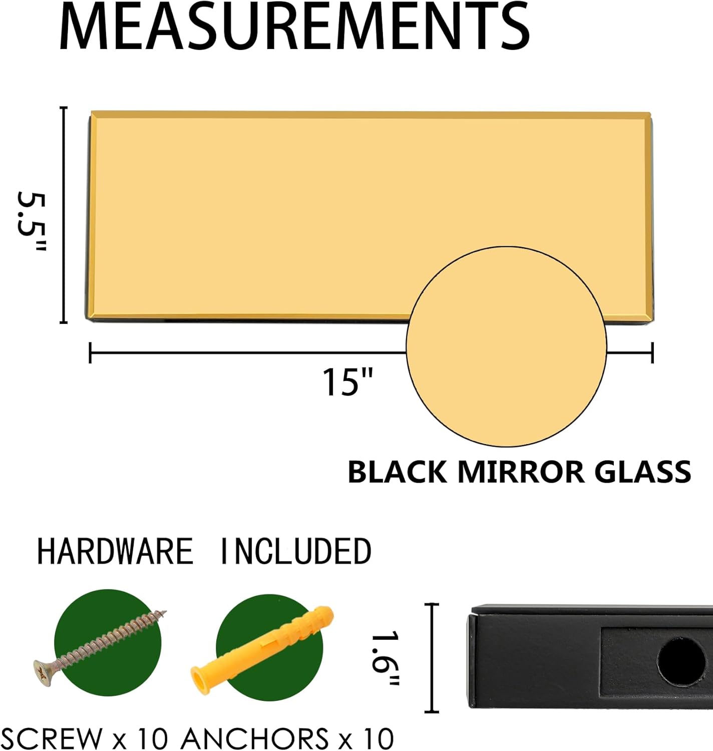 SHYFOY Glass Finish Wall Shelves Set of 3, with Invisible Brackets for Bathroom, Living Room, Bedroom & Kitchen