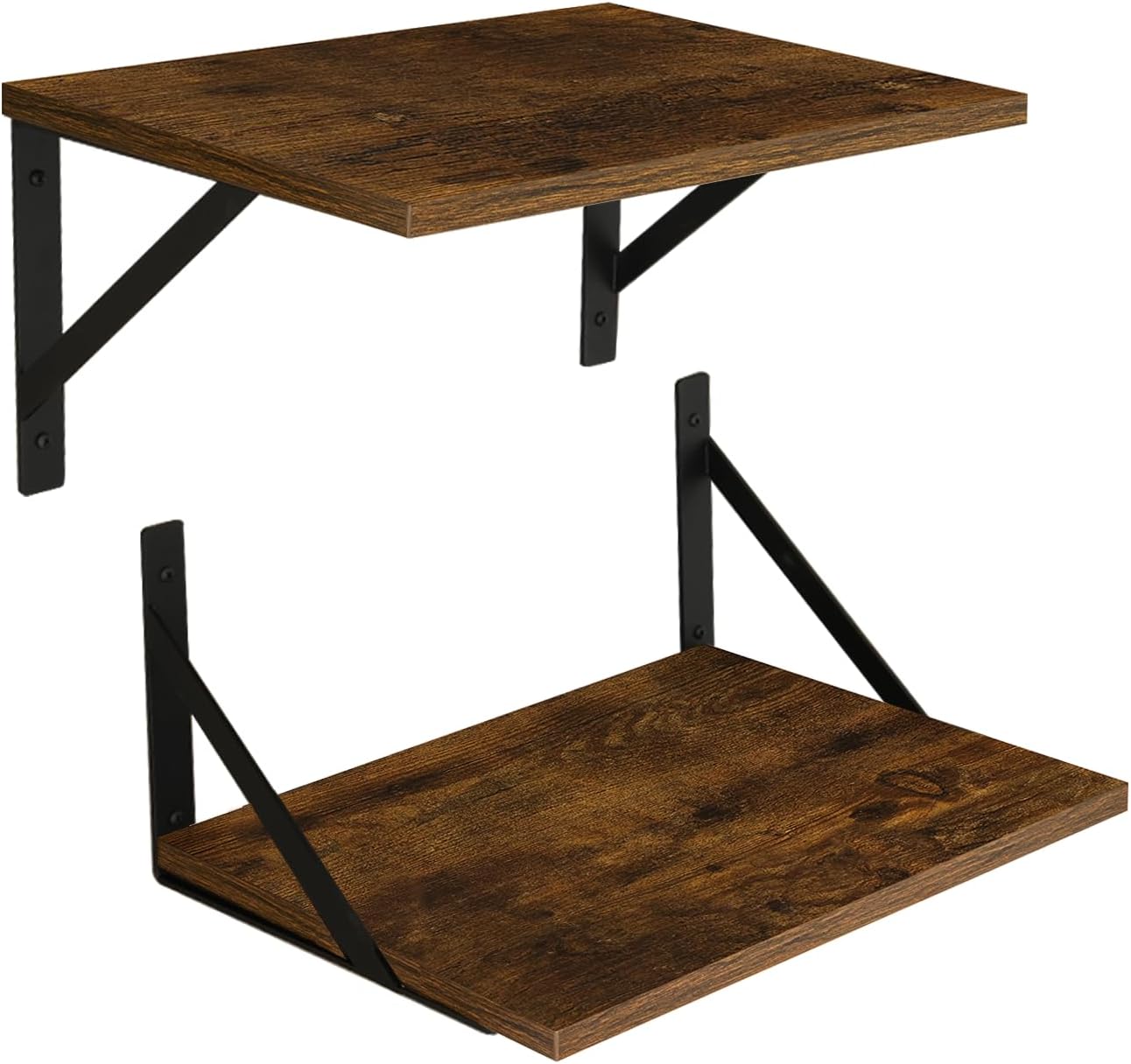 DINZI LVJ Long Wall Shelves, Set of 4, 39.4Inch Wall Mounted Shelves, Floating Shelves for Wall Storage with Metal Brackets, for Living Room, Bathroom, Bedroom, Kitchen, White and Gold