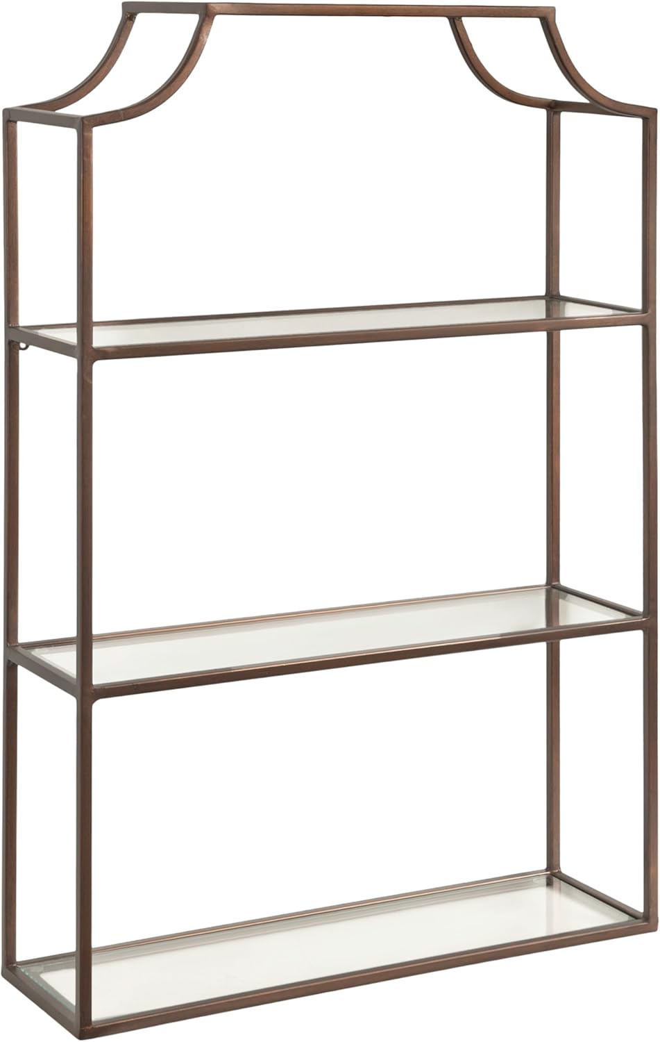 Kate and Laurel Ciel Glam Geometric Wall Shelf, 18 x 24, Gold, Decorative Shelves for Storage and Display