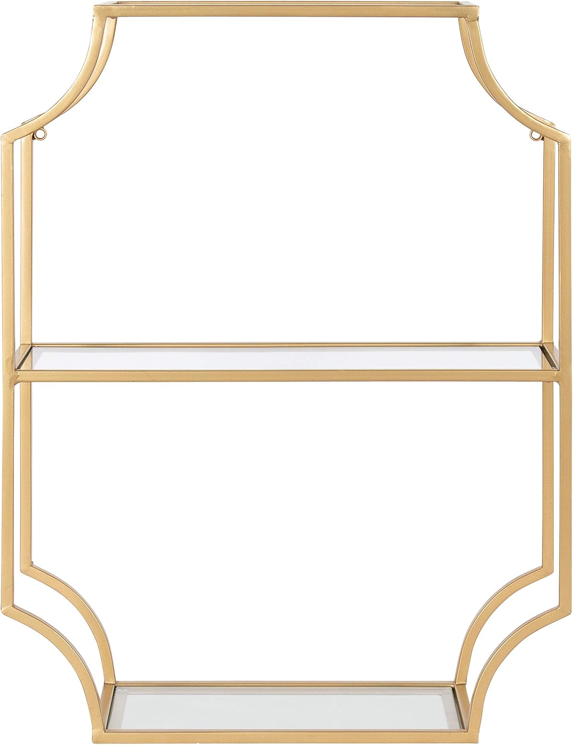 Kate and Laurel Ciel Glam Geometric Wall Shelf, 18 x 24, Gold, Decorative Shelves for Storage and Display
