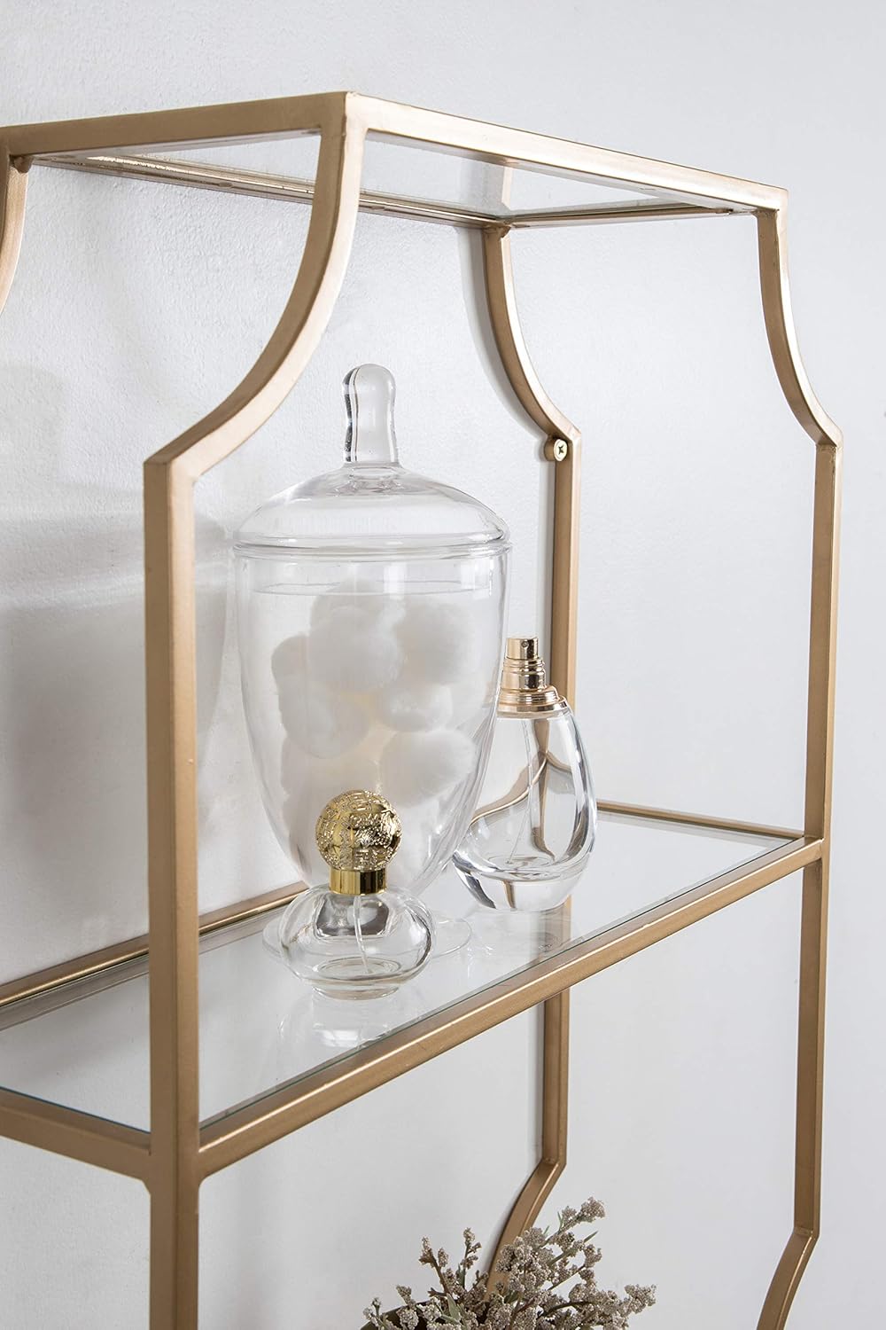 Kate and Laurel Ciel Glam Geometric Wall Shelf, 18 x 24, Gold, Decorative Shelves for Storage and Display